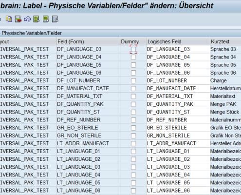 Labelmanagement mit SAP - membrain Labelmanagement mit logischen Feldern