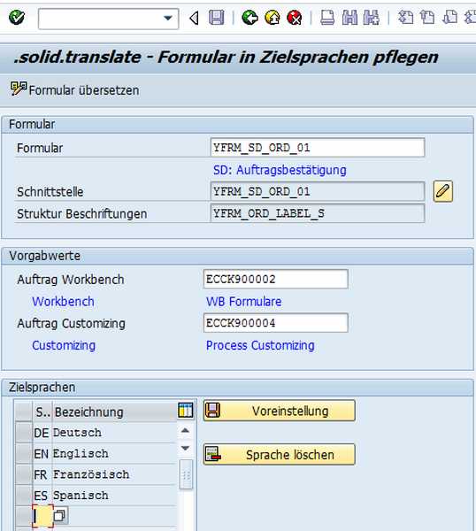 Übersetzung von SAP Formularen 1