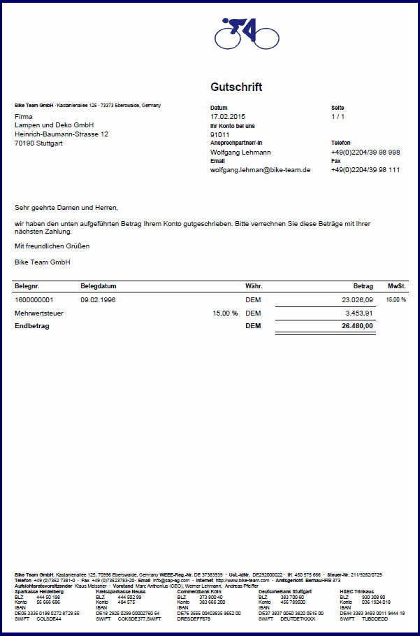 SAP Formular FI Rechnung zum Festpreis | solidforms