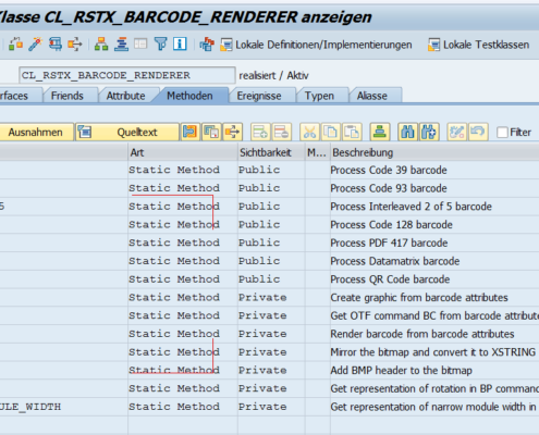 SAP Barcode Klasse CL_RSTX_BARCODE_RENDERER