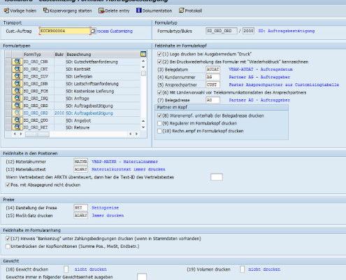 Customizing eines SAP Formulars