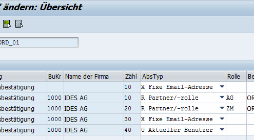 Email Empfänger SAP Formulare