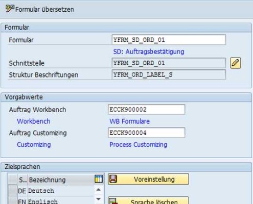 Übersetzung von SAP Formularen 1