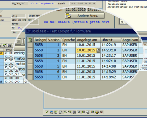 Testcockpit mit Versionierung für PDF-basierte Druckformulare auf Basis der SAP Adobe Interactive Forms