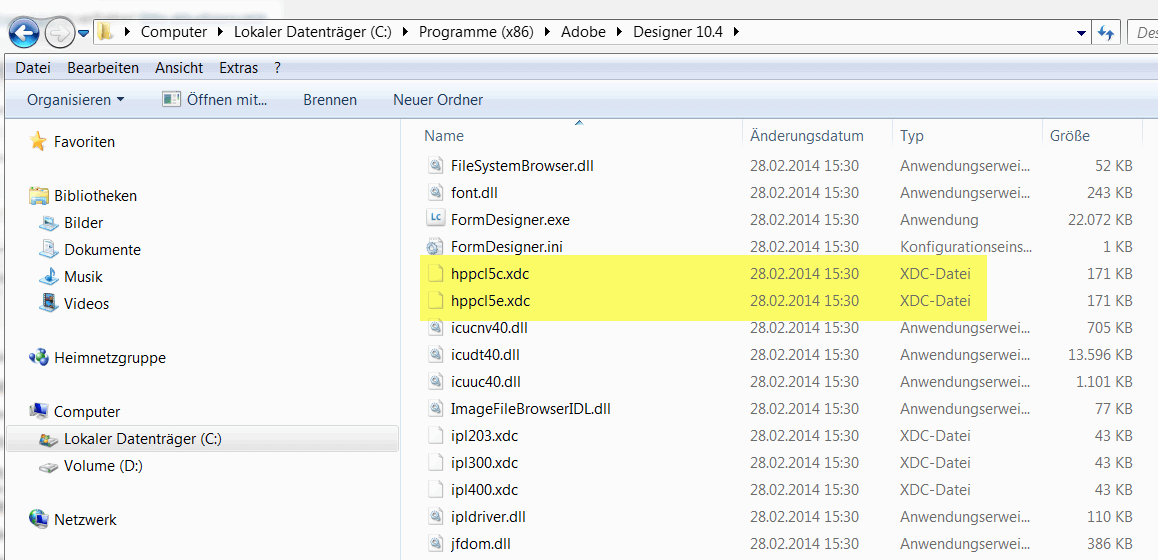 Schachtsteuerung SAP Adobe Forms XDC Dateien