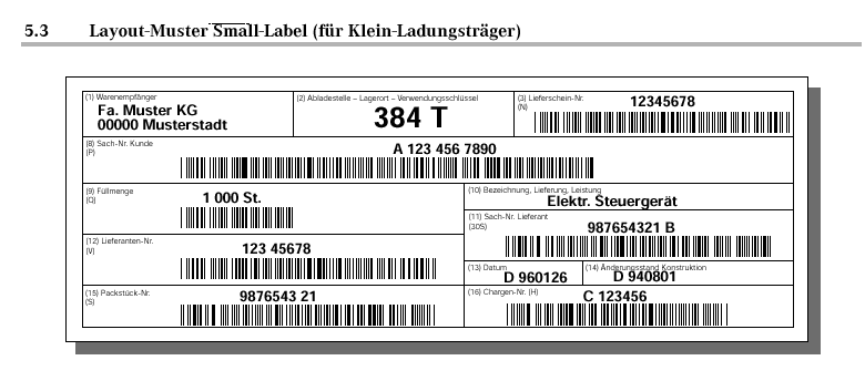 VDA 4902 KLT Label