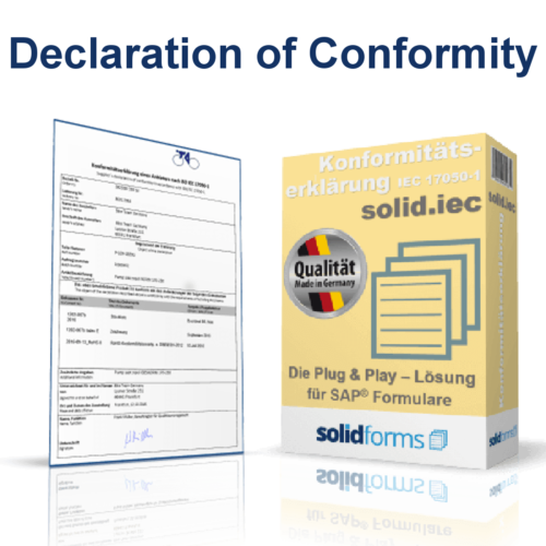 SAP form Declaration of conformity