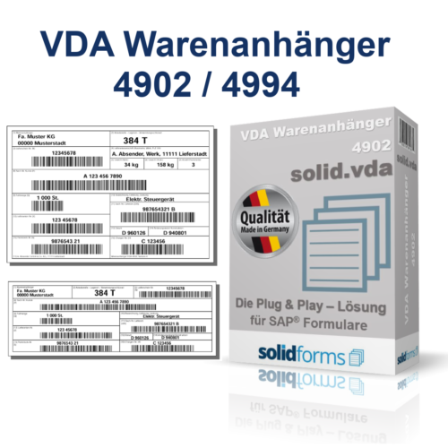 SAP VDA Warenanhänger 4902 / 4994