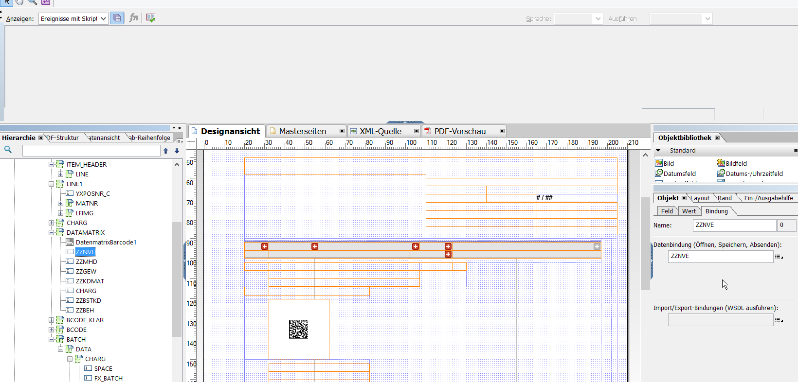 Creating a GS1 DataMatrix Barcode with SAP Adobe Forms